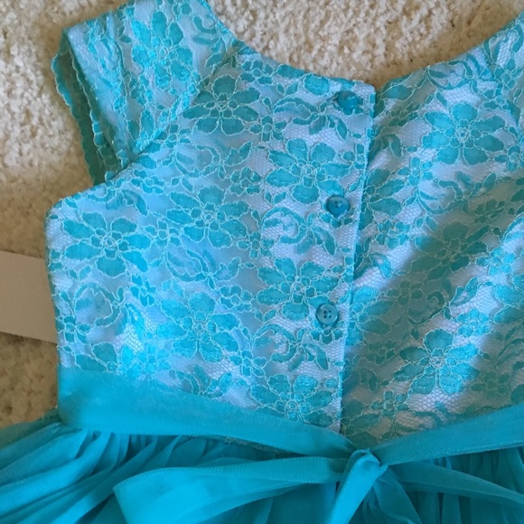 Little girls turquoise Easter dress Quantity 2 - Picture 3 of 5
